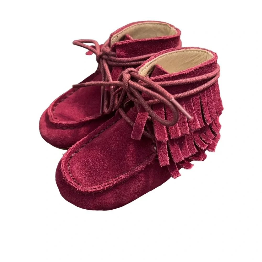 Your Tay Aspen Fringe Leather Moccasins Booties